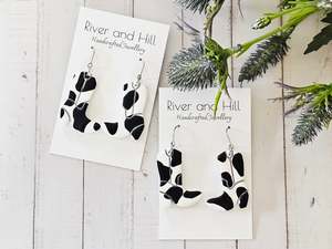 Cow Print Cowboy Boot Earrings