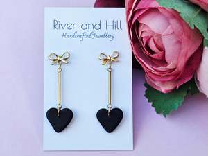 Hearts Collection Hearts Dangles Black