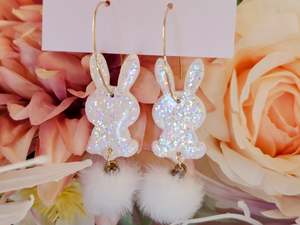 Easter Bunny Hoop Earrings