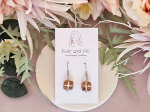 Easter Hot Cross Bun Hook Earrings