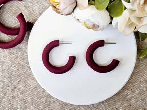 Daily Colour Hoops Small Deep Red