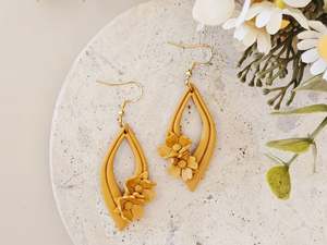 Hooks: Daily Colour Mustard Floral Earrings