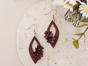 Hooks: Daily Colour Chocolate Brown Floral Earrings