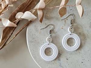 Hooks: Daily Colour White Earrings