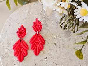 Stud Back: Daily Colour Bright Red Arch Earrings