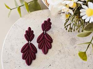 Daily Colour Burgundy Arch Earrings