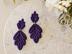 Stud Back: Daily Colour Purple Arch Earrings