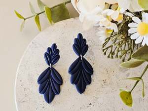 Daily Colour Navy Blue Arch Earrings