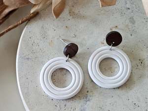 Daily Colour White Wooden Earrings