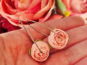 Peonies Dainty Hoops Pink