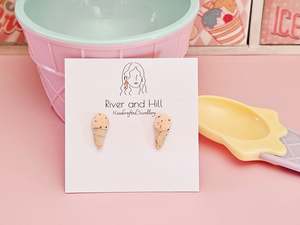 Studs: Ice Cream Cone Chocolate Orange Studs