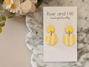Striped Earrings Yellow