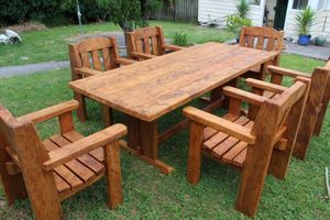 Products: Rustic Table & Chairs : Pohutukawa Edition River Rustics