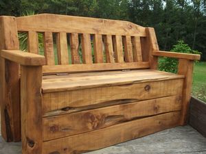 Products: Rustic Park Bench/ Storage Box River Rustics