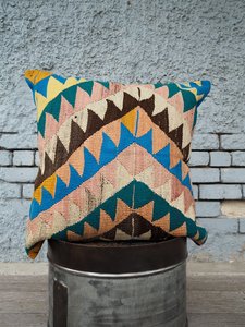 Turkish Kilim Big Floor Cushion 70 x 70 - Rivet - Vintage & Gallery from Raglan