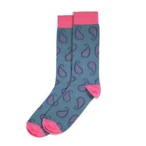 Socks: Steel Blue Paisley Sock