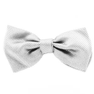 Silver Jacquard Bow Tie