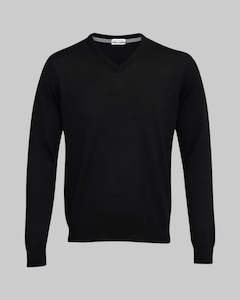 Black V Neck Merino