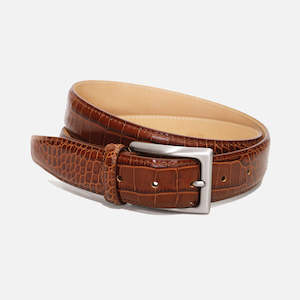 Tan Croc Belt by Monti Castello