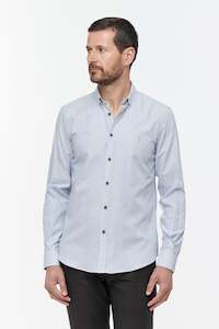 Shirts: Navy Oxford Stripe