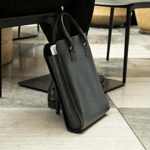 Business Tote - Black Leather