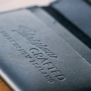 Leather Folded Card Wallet - Black