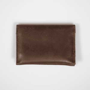 All: Leather Folded Card Wallet - Brown