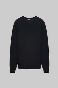 Knitwear: Merino Classic V Navy
