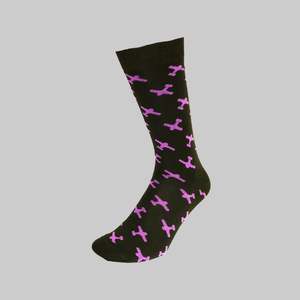 Cafe Brown Jet Planes Sock by  Visconti
