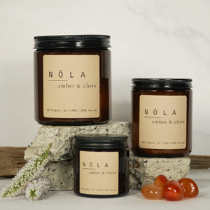 Candleholders And Candles: Nola Amber & Clove 220g
