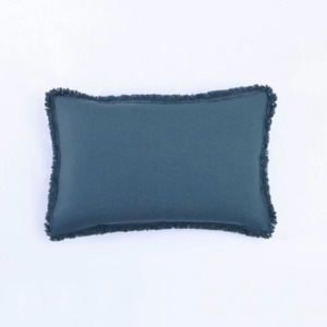 Manchester: Laundered Linen Tassel Pillowcase Set Ocean