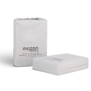 Manchester: Mazon King Single Sheet Set Dove 50cm drop