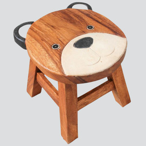 Wooden Kids Stool – Bear