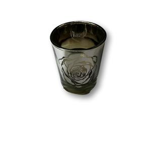 Candleholders And Candles: Silver Rosette Candle Holder