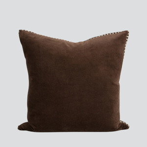 Products: Edward Chocolate Cushion w Feather Inner 50×50