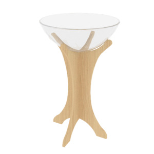 RMS Fluted display base 700mm w/Acrylic Bowl