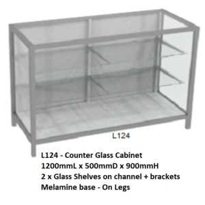 RMS Glass counter display cabinet (L124)