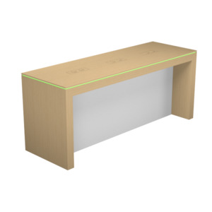 Display table with rgb led lighting_2400mm w/plain back