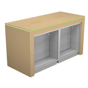 Display table with rgb led lighting_1800mm w/4 x showcase inserts