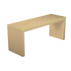 Display table with rgb led lighting_2400mm