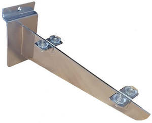 Slatpanel Shelves Brackets: Slatpanel 200mm shelf bracket w/fixed tabs and rubber supports