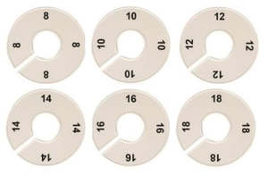Clothing Rack Accessories: RMS Size dividers - numerical (pack of 6)