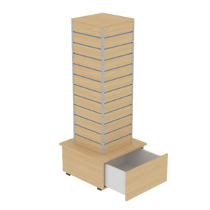 RMS Slatpanel small tower gondola  w/high plinth and drawer
