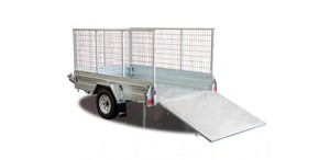 Trailer 8x5 Caged Single Axle Rear Loading Ramp with 900mmH Cage & Jockey Wheel