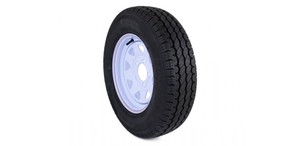 13" White Painted Trailer Wheel + Tubeless Radial Tyre 165R13LT Wheels & Tyres