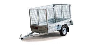Trailer 8x4 Caged Tilting Deck & 900mmH Cage with Jockey Wheel