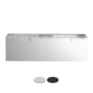 Vanities Furniture: RIGA 1400 WALL VANITY W/ MARBLE TOP 1TH