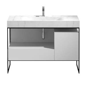 Vanities Furniture: PURE FRAME FLOOR VANITY 1200 X1 DRAWER 1X DOOR WITH MARBLE TOP 1TH