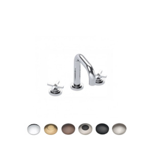 LANDMARK PURE 3TH BASIN MIXER W/PUW MEDIUM CROSS HANDLE