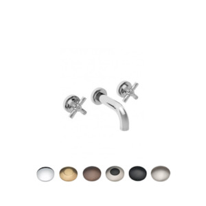 LANDMARK INDUSTRIAL 3TH WALL BASIN MIXER 140MM CROSS HANDLE